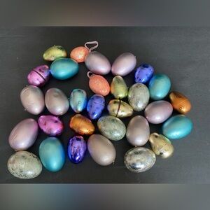 Easter Eggs plastic fake assortment colorful rainbow glitter foil speckle